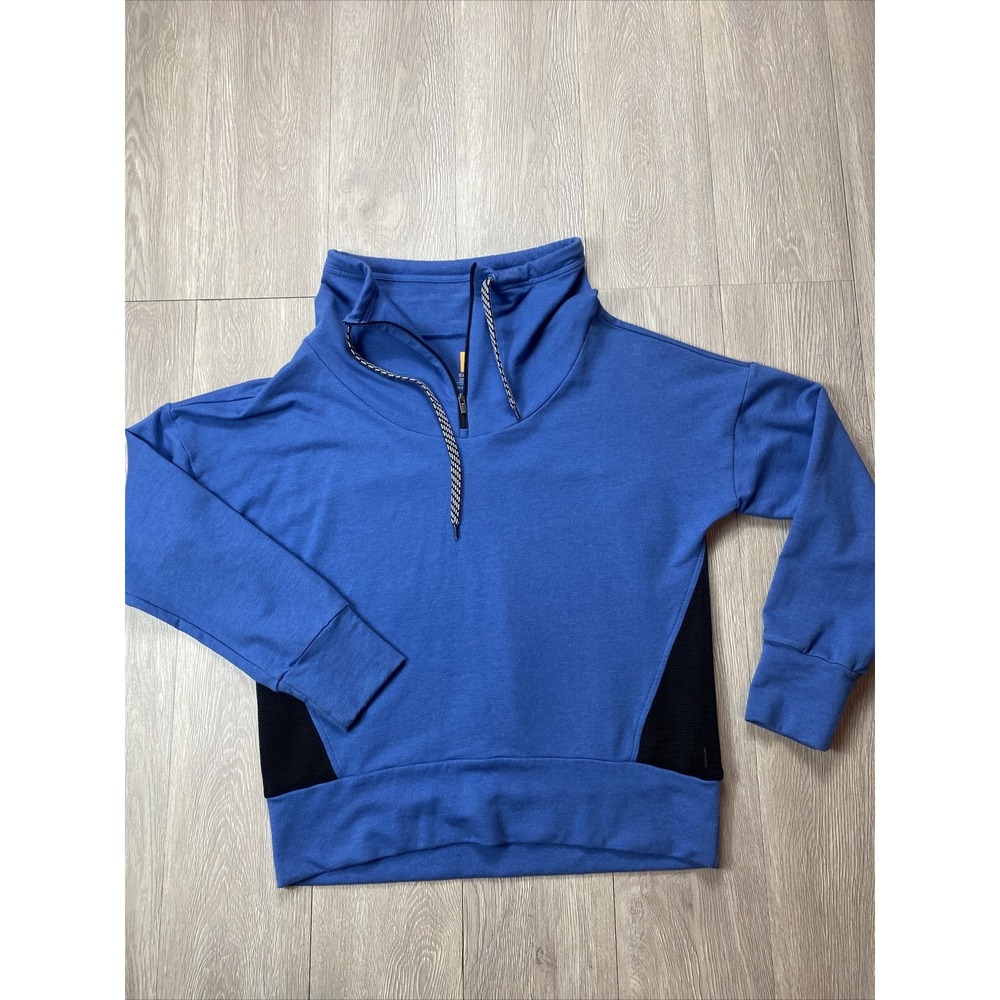 LUCY Women's Turtleneck 1/4 Zip‎ Sweatshirt Small S Mesh Trim Breathable Active